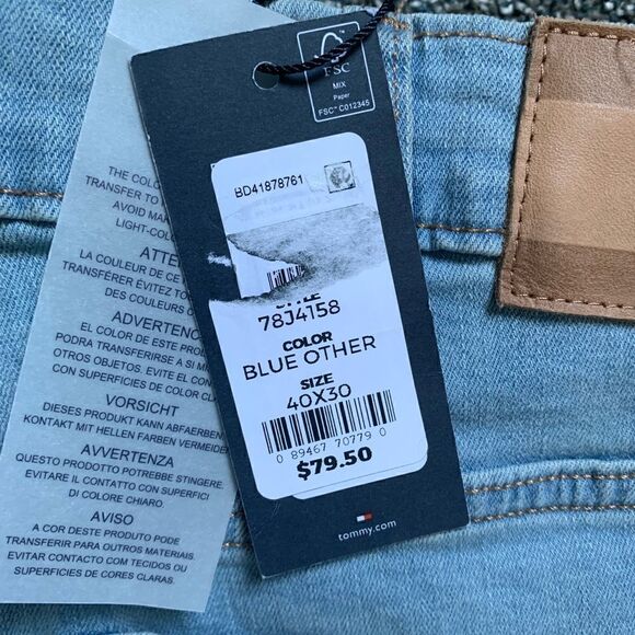 NWT! PLUS Women’s Tommy Hilfiger Straight Leg Blue Jeans 40x30 - Picture 5 of 7